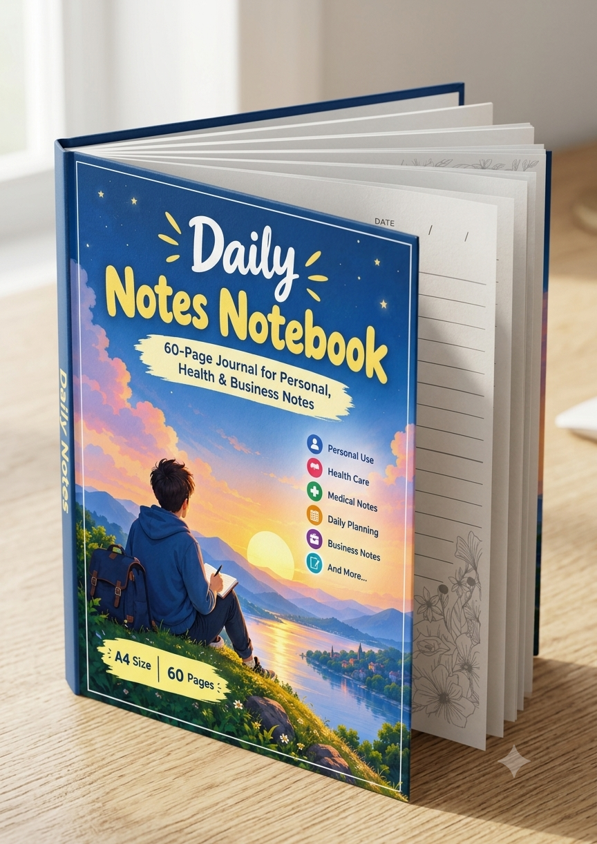 A4 daily notes notebook 60 page notebook large writing notebook personal notes journal daily planner notebook health care notes notebook medical notes journal appointment notes book business notes notebook meeting notes journal work notebook everyday writing notebook personal organization journal general purpose notebook A4 writing journal