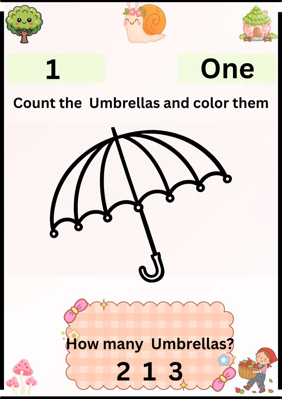 Numbers 1–20 Counting Coloring Book for Kids | Printable Number Activity PDF