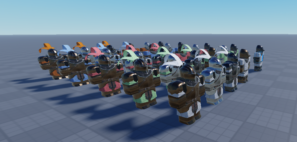 Medieval helmets with plumes