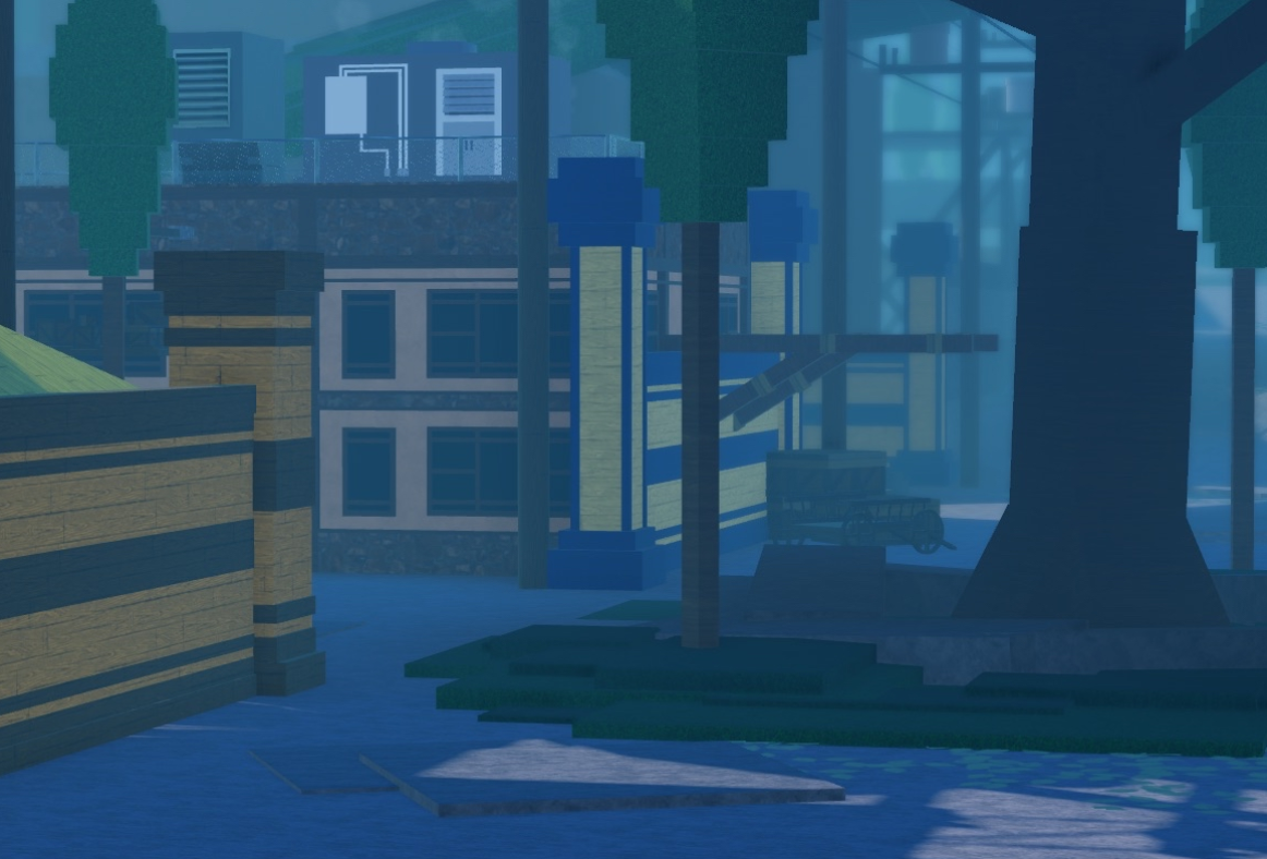 Elevated village buildings and walkways