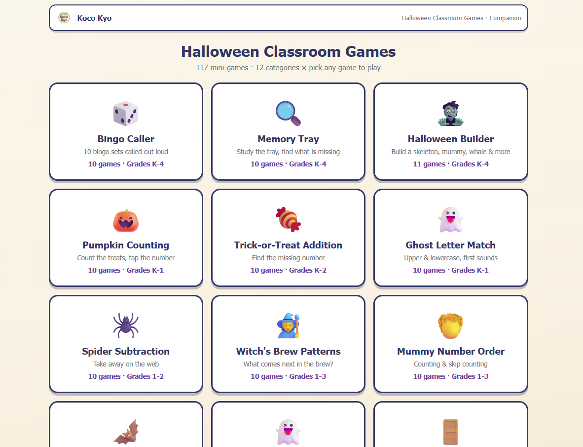 Halloween Classroom Games | Print-and-Go + Digital
