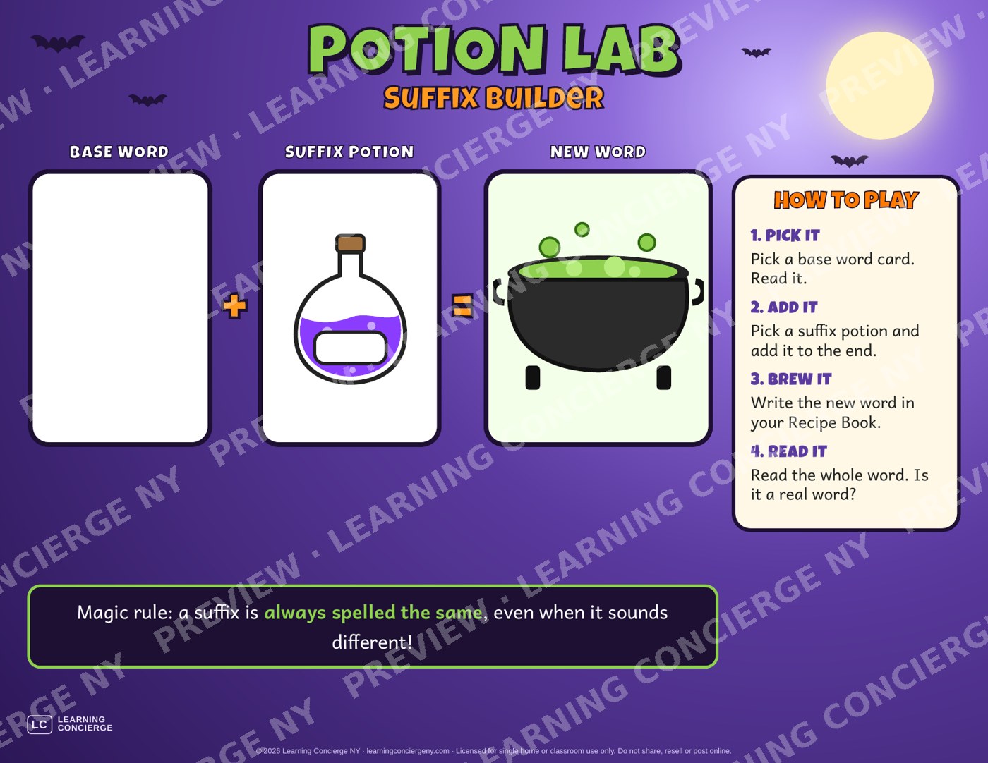 Potion Lab: Suffix Builder