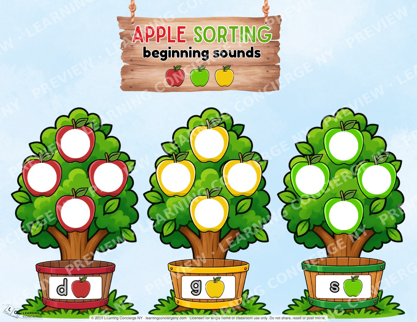 Apple Tree Beginning Sounds Sort