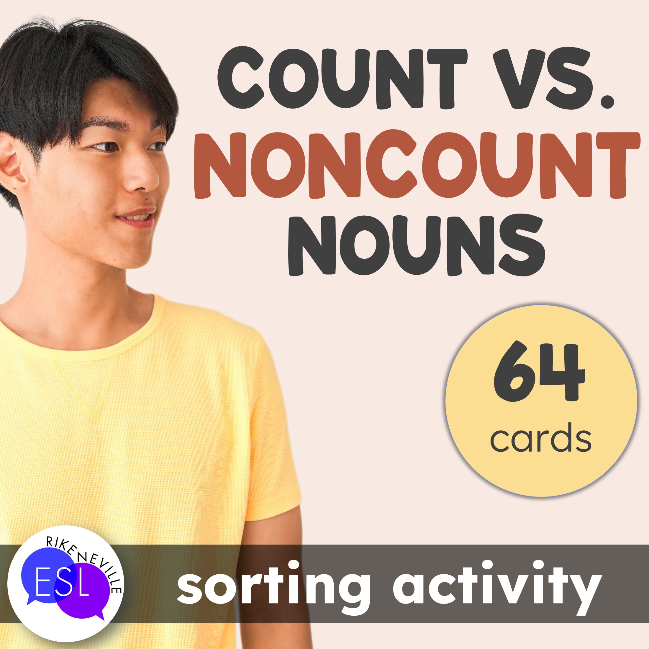 Sorting Class Activity Count vs. Noncount Noun grammar SORTING ACTIVITY for Adult ESL