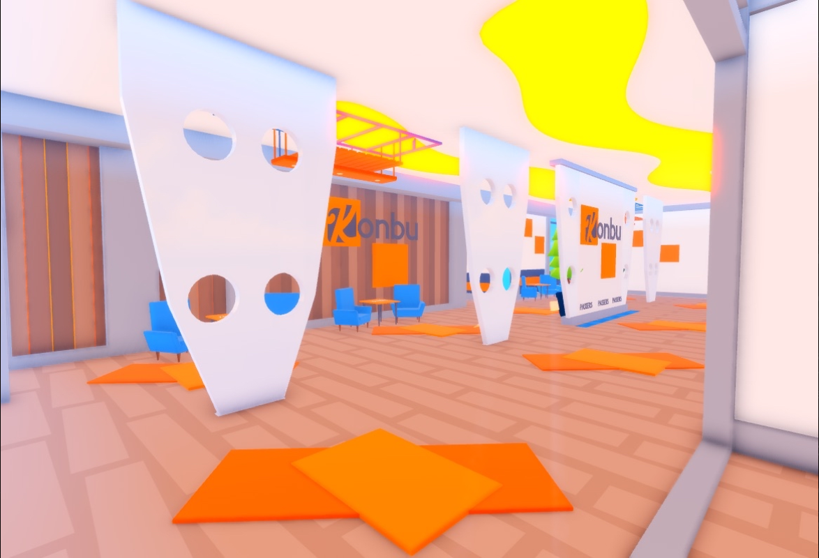Colorful cafe training center interior