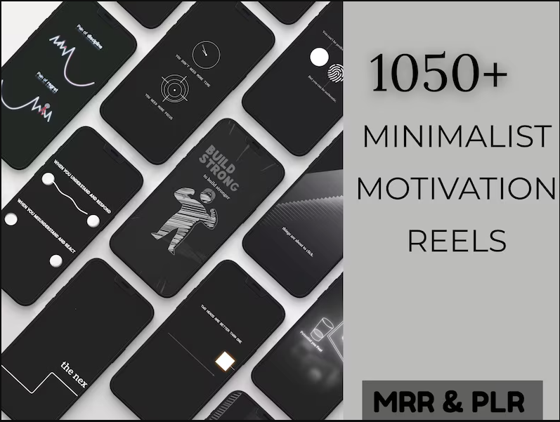 1050+ Minimalist Motivation Reels Bundle | Animated MP4 Videos | PLR & MRR Rights | Instagram Reels, TikTok & YouTube Shorts