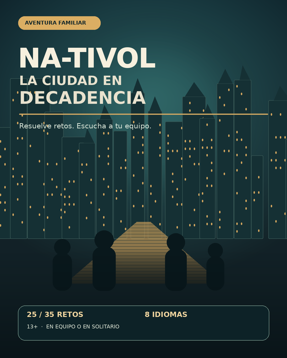 Portada oficial de NA-TIVOL: La ciudad en decadencia — juego familiar, para mayores de 13 años