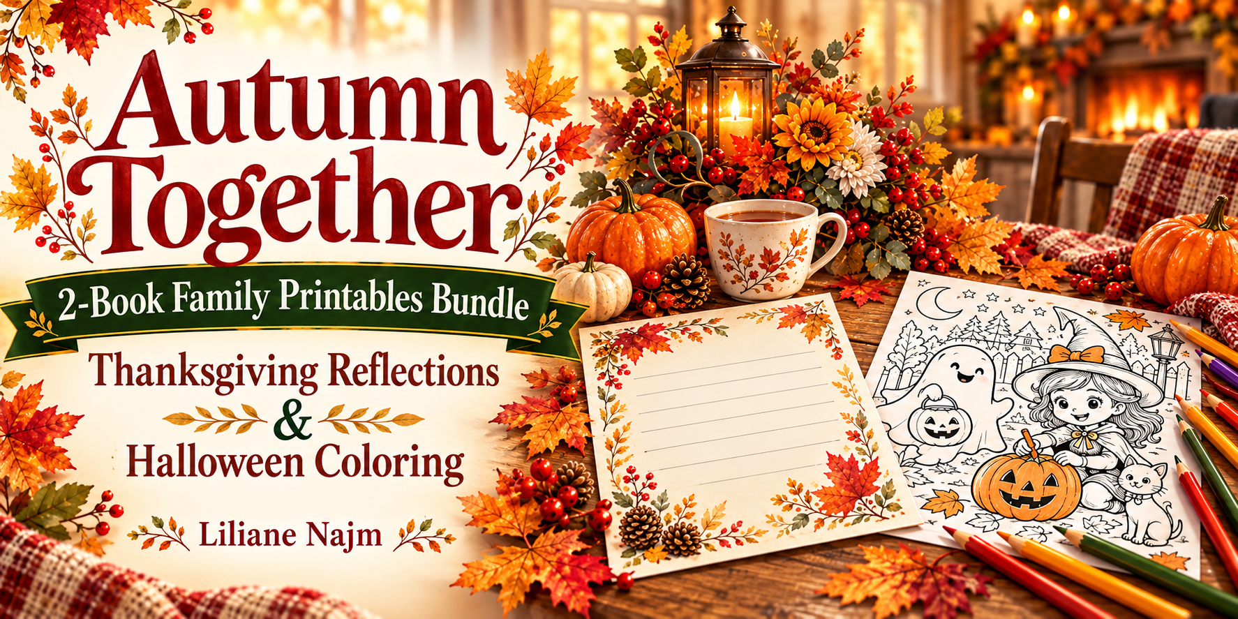 Autom Worksheets Autumn Together - Family Printables Bundle: Thanksgiving Reflections ...