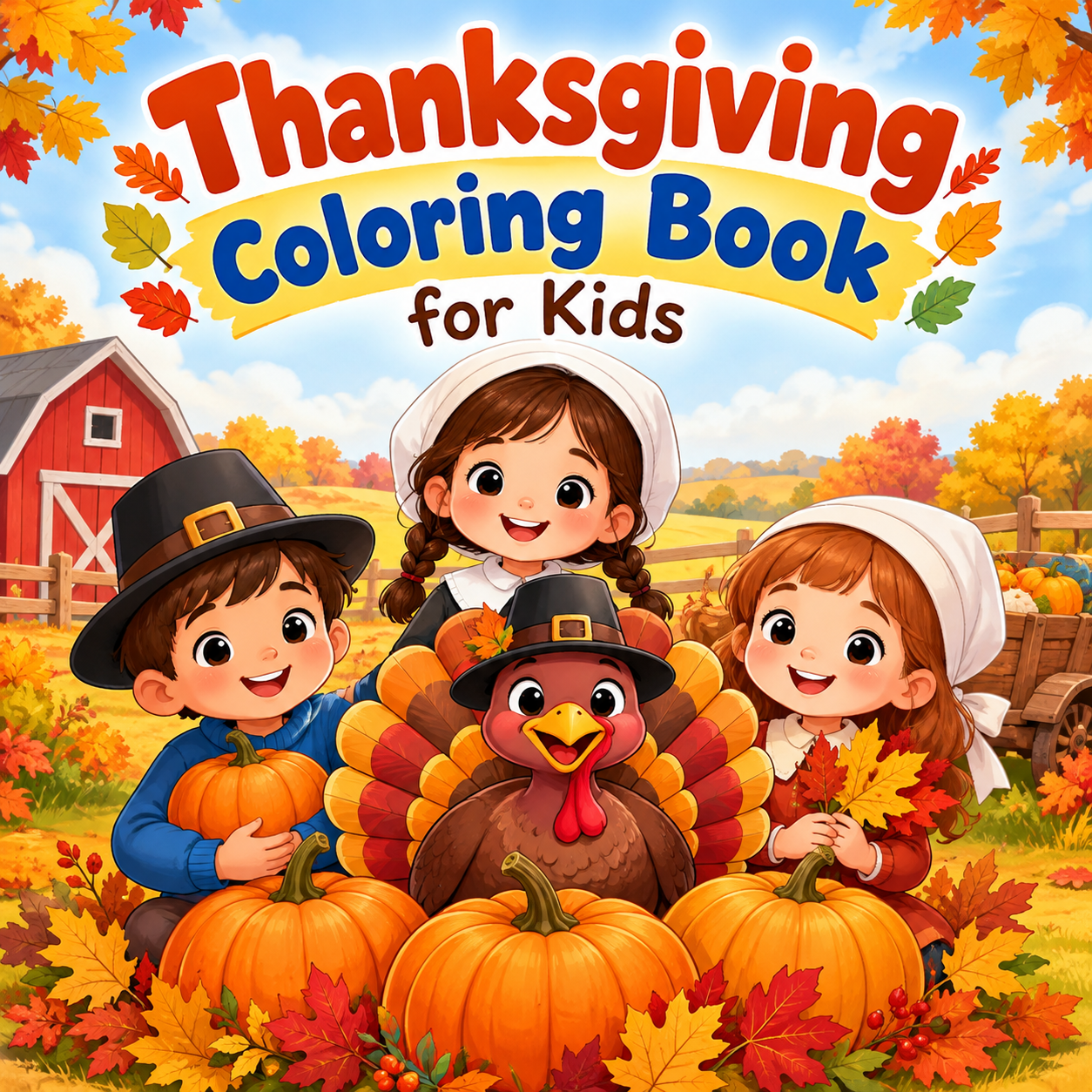 Thanksgiving printable PDF, fall coloring book, Thanksgiving activities for kids, autumn printable book, Thanksgiving turkey coloring book, holiday activities for preschoolers, fall activities for kindergarten