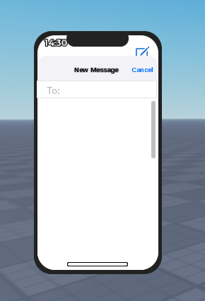 Roblox smartphone interface with six default applications