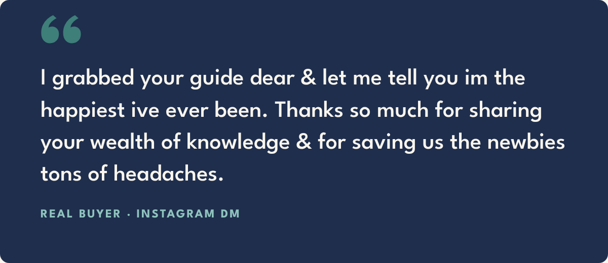 Buyer message: the happiest I've ever been, saved us newbies tons of headaches