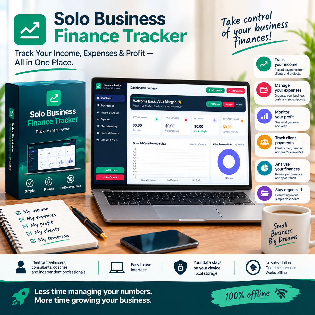 Income & Expense Tracker for solo entrepreneurs