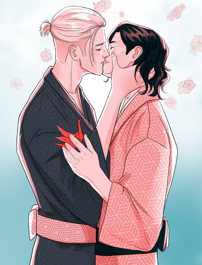 Ilustración de El beso ambulante de Tokio, de Nisa Arce