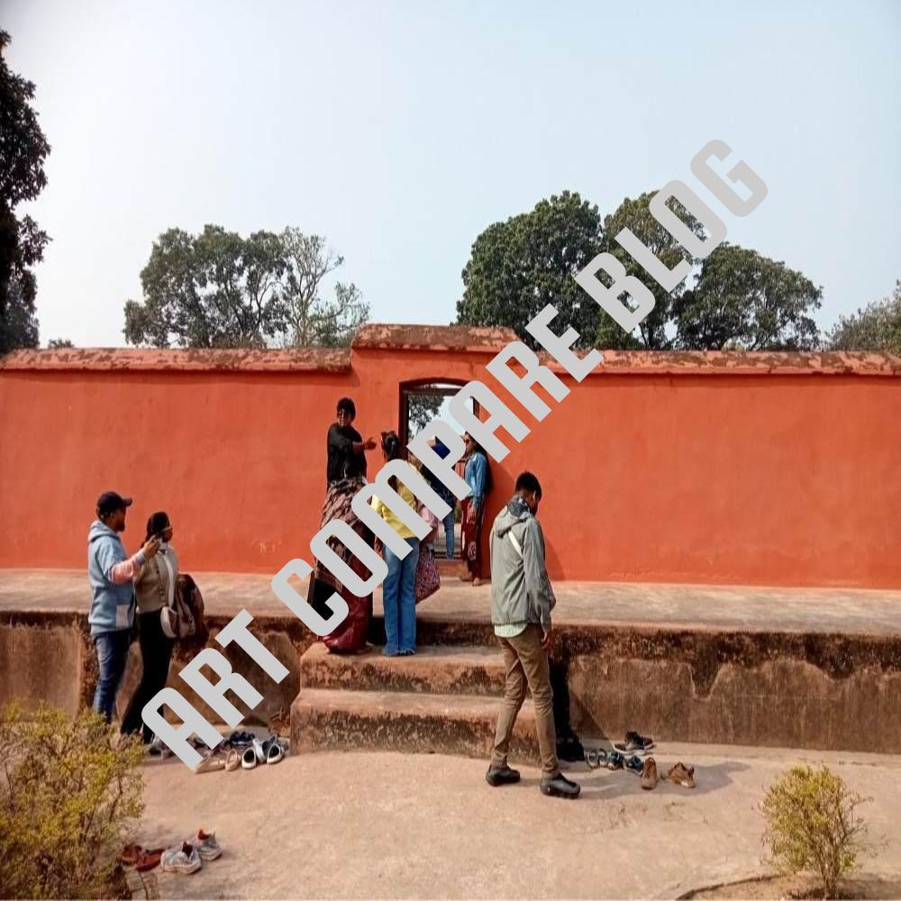 Visitors Removing Footwear Before Entering Sacred Tomb Enclosure at Khushbagh - Red Wall Gateway to Nawab Alivardi Khan and Siraj-ud-Daulah Tombs