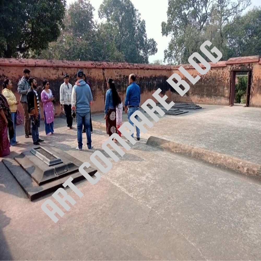 Visitors Paying Respect at the Tombs of Nawab Alivardi Khan and Family Inside Walled Enclosure - Khushbagh, Murshidabad