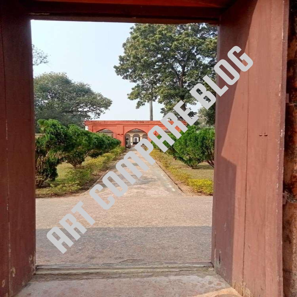 Symmetrical Garden Pathway View Through Tomb Gateway Towards Mosque - Khushbagh Heritage Complex, Murshidabad