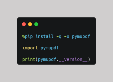 Installing PyMuPDF with Python in Google Colab