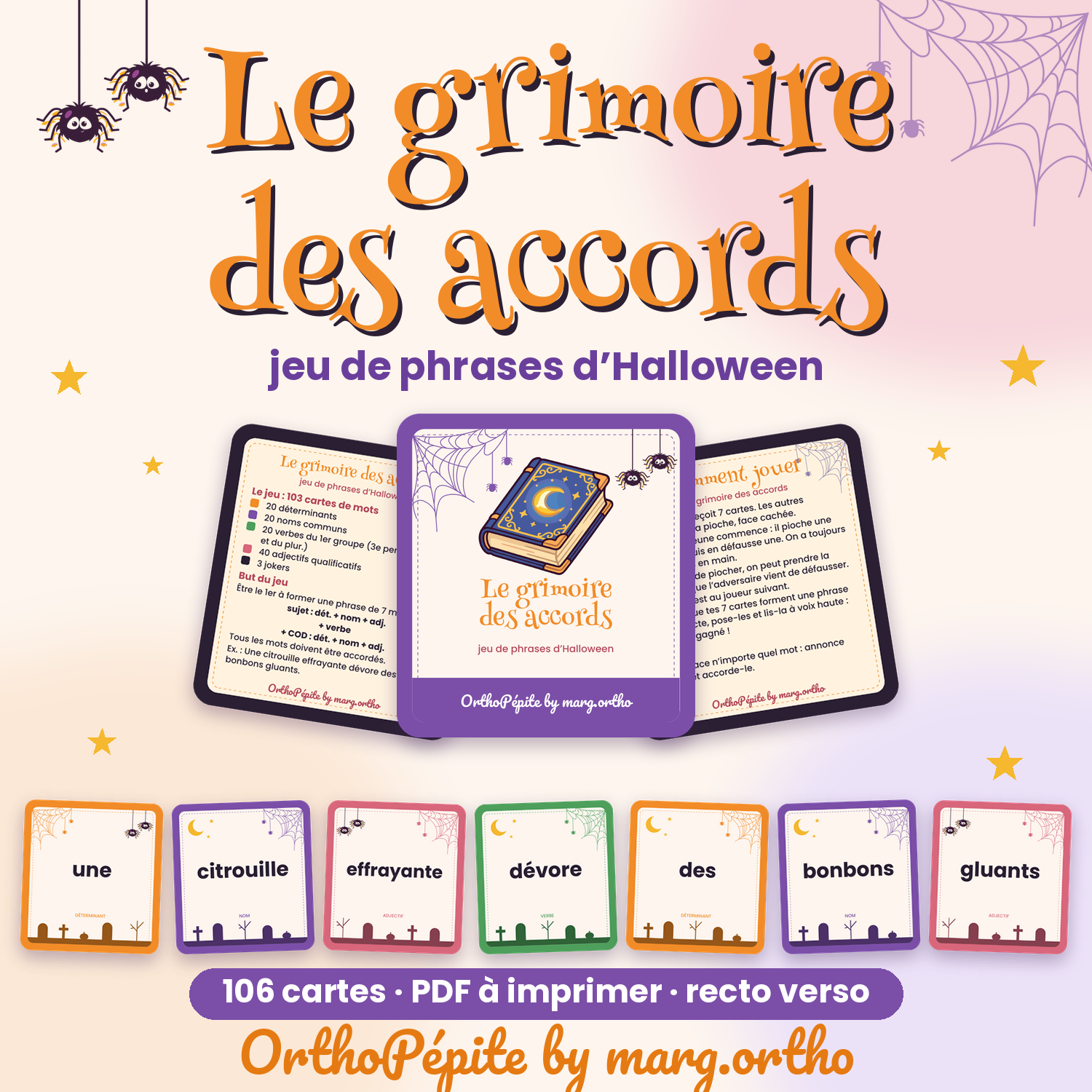 Boîte de Le grimoire des accords : jeu de phrases d'Halloween