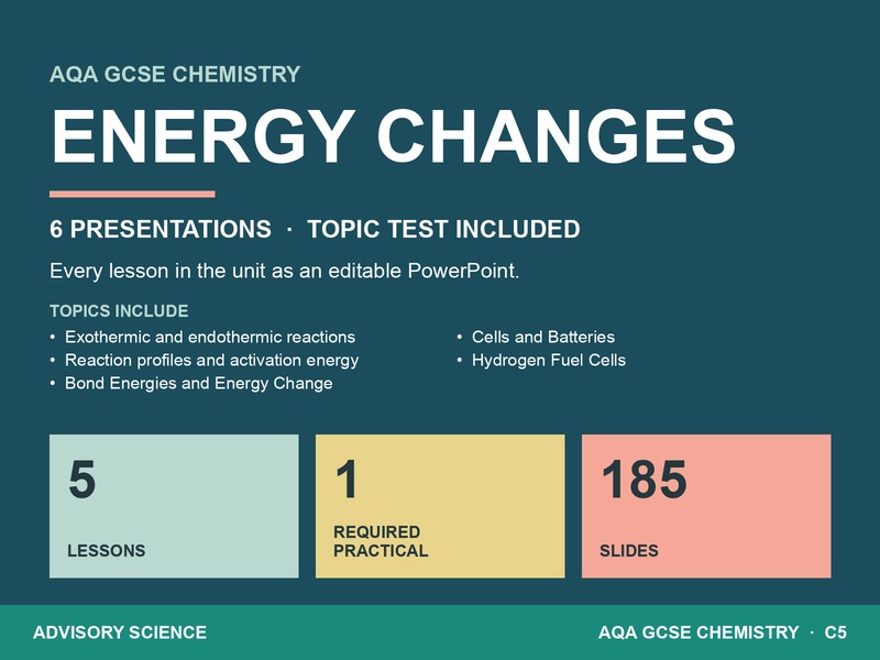 Energy Changes Lessons PowerPoint | AQA GCSE Chemistry C5 8462, 6 Lessons: cover