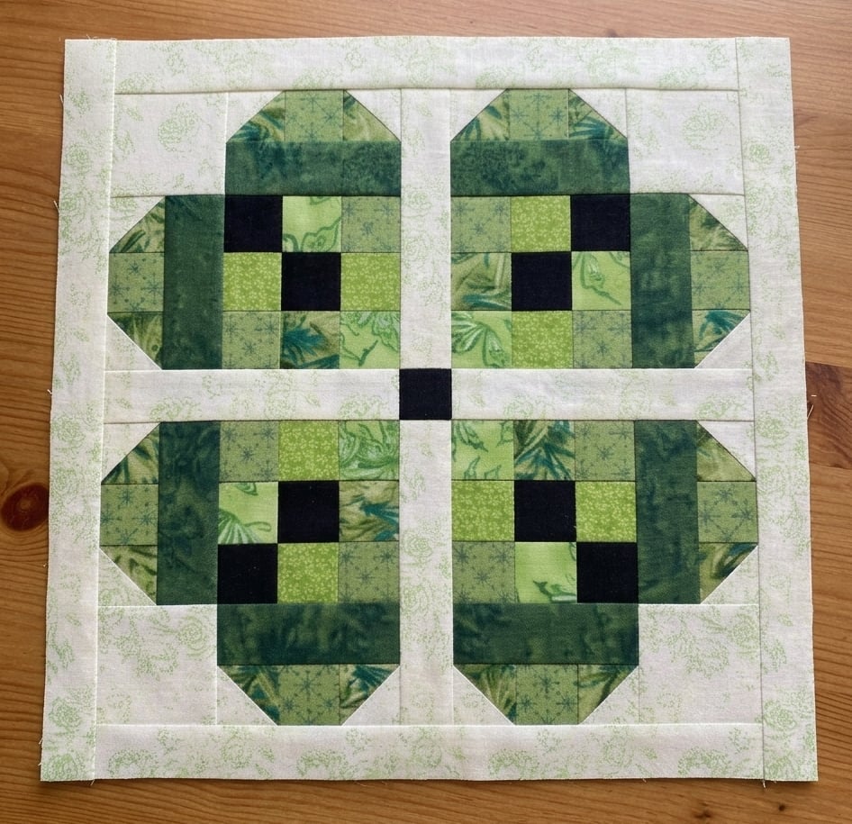 Four Leaf Clover Heart Quilt Block Pattern — Modern Patchwork PDF ...