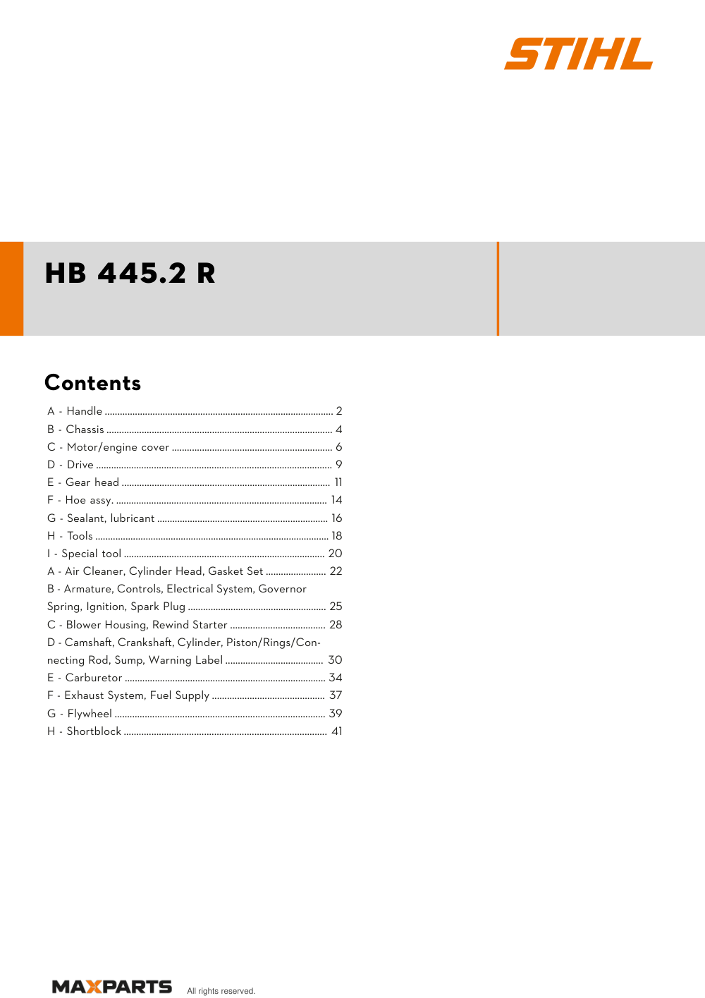 Cover of the VIKING HB 445.2 R illustrated parts catalogue PDF, showing the model name and contents.