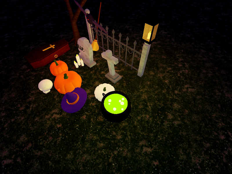 Orange pumpkins and white pumpkin Halloween decorations