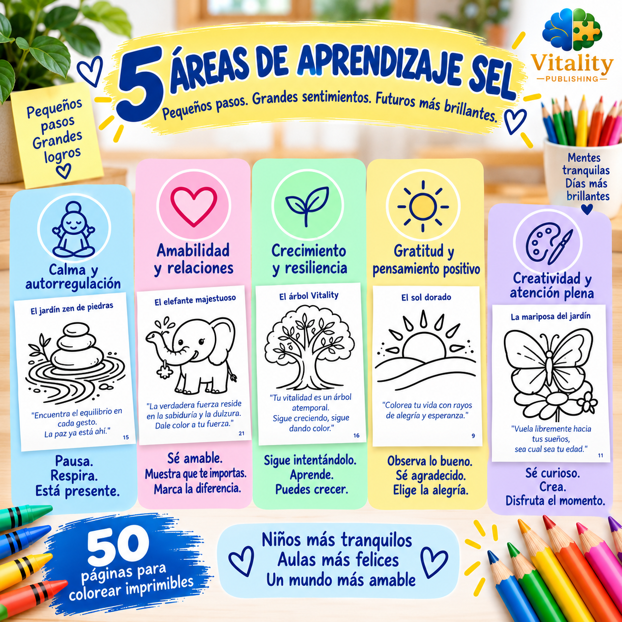 Actividades de coloreado consciente para niños que fomentan la calma, la atención plena y la conciencia de las emociones.