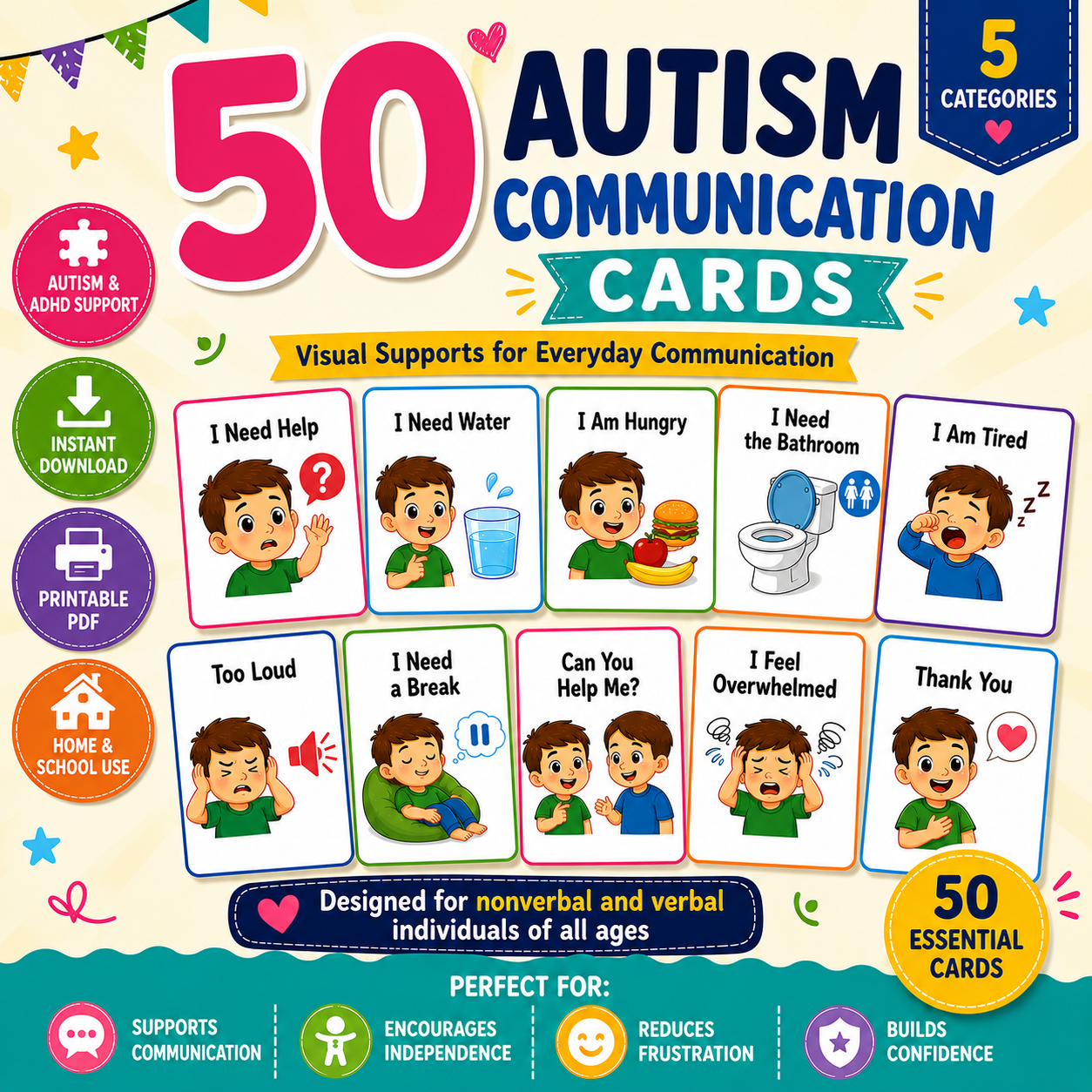 50 Autism Communication Cards
