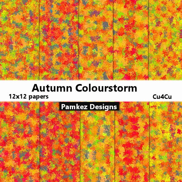 Autumn Colourstorm Digital Paper Pack | 10 Autumn Texture Papers ...