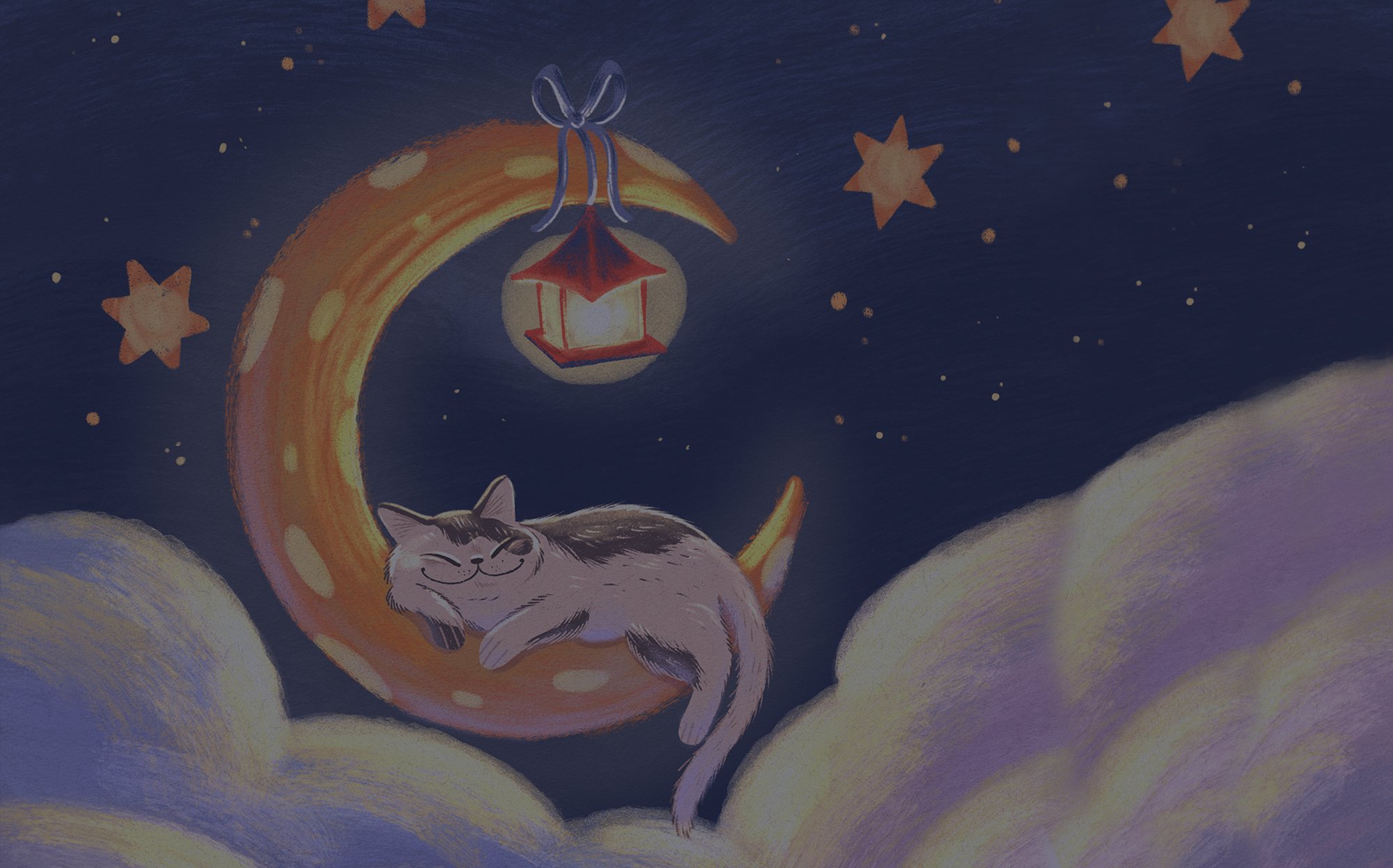 Moon cat procreate art