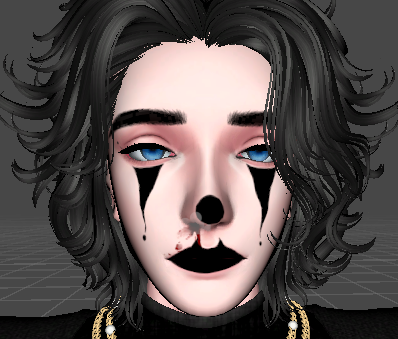 Clown esque makeup for 23Minks male head