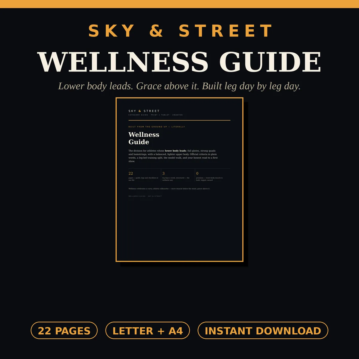 Guía de la División Wellness portada — guía imprimible de la división wellness para competidoras, A4 y Carta