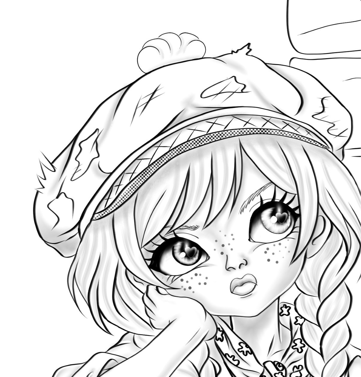 dult coloring page   grayscale coloring   line art pdf   printable coloring   cute girl coloring   boho coloring page   coloring book pdf   instant download   digital coloring   coloring sheet   art therapyanime coloringcoloring page pdf
