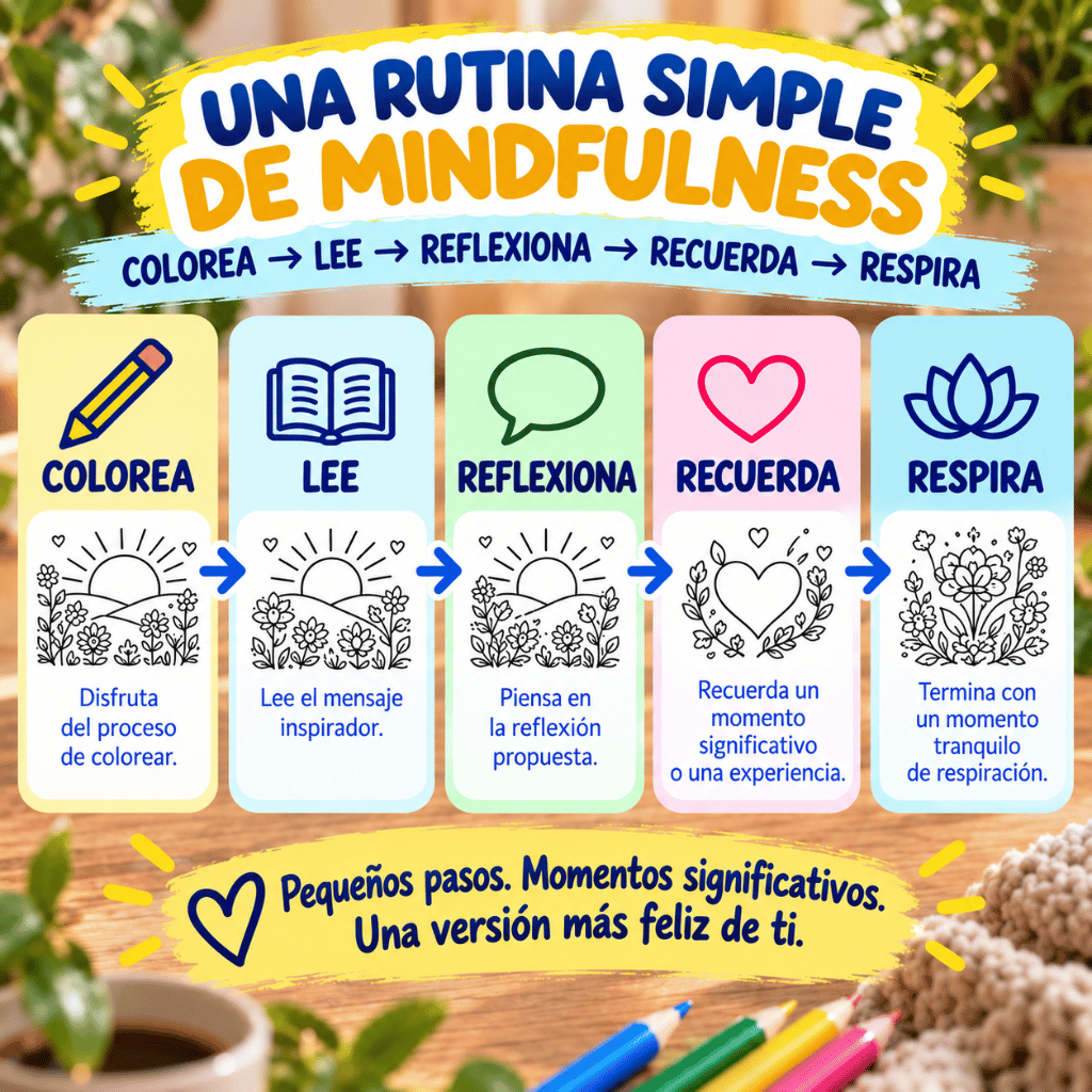 Actividades de mindfulness para adultos con preguntas abiertas para reflexionar, recordar experiencias significativas y conectar con los recuerdos.