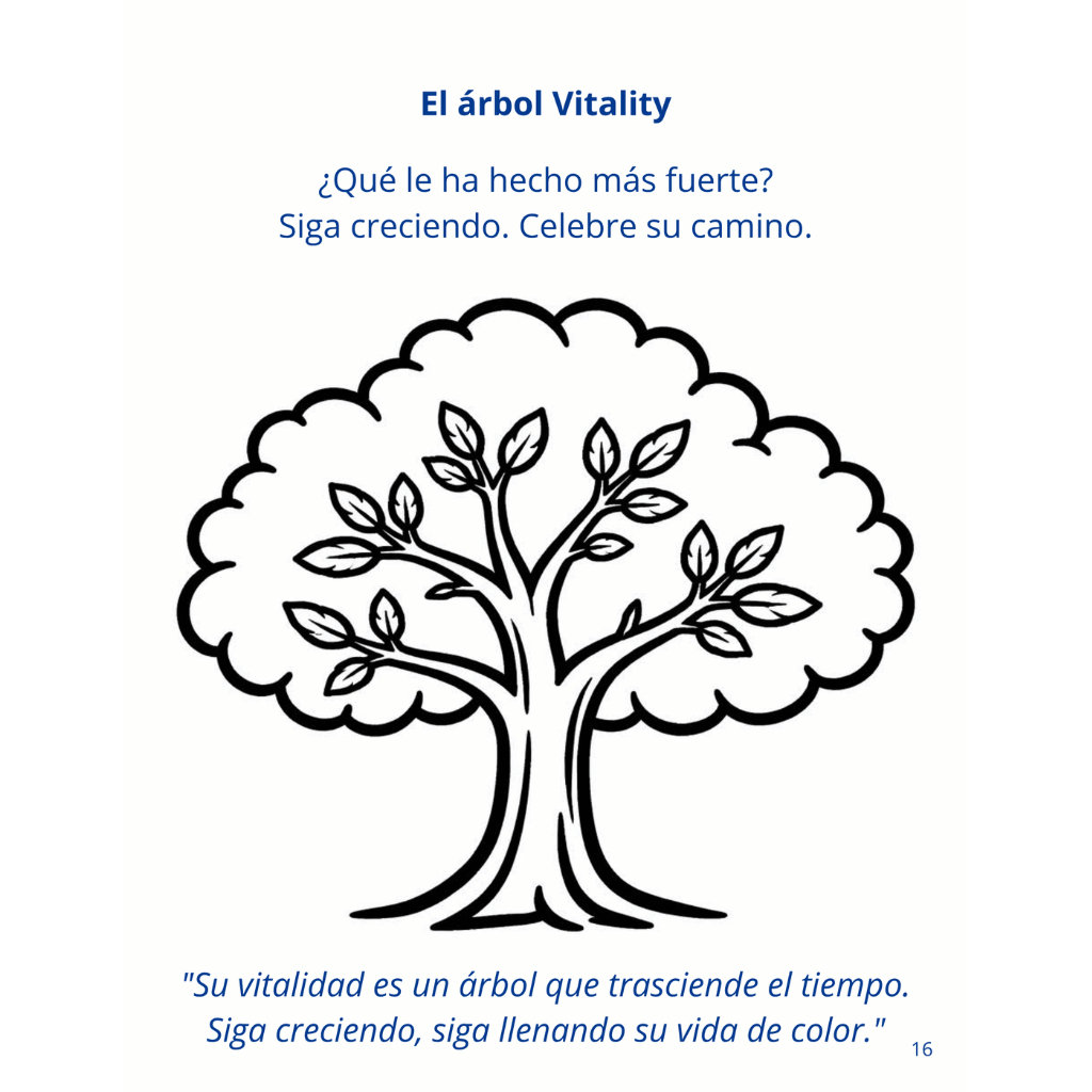 Libro para colorear imprimible en PDF, en español, con 50 páginas y texto en letra grande de 24 puntos para adultos y personas mayores.