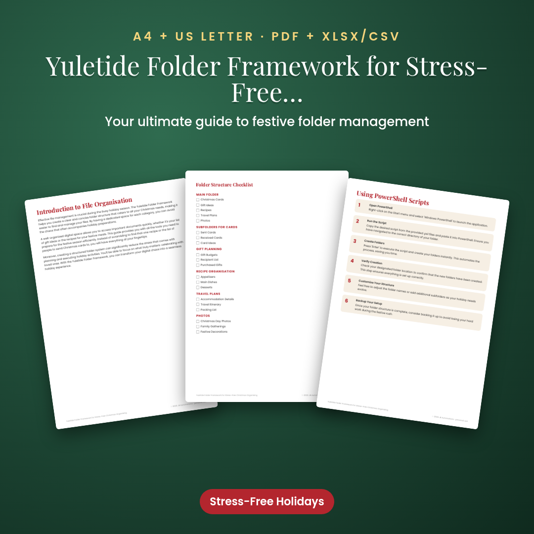 Yuletide Folder Framework for Stress-Free Christmas Organising