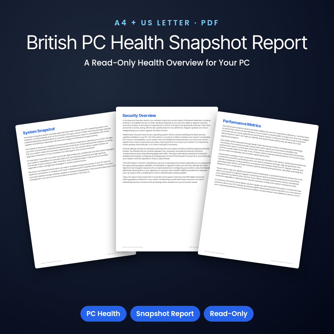 British PC Health Snapshot Report