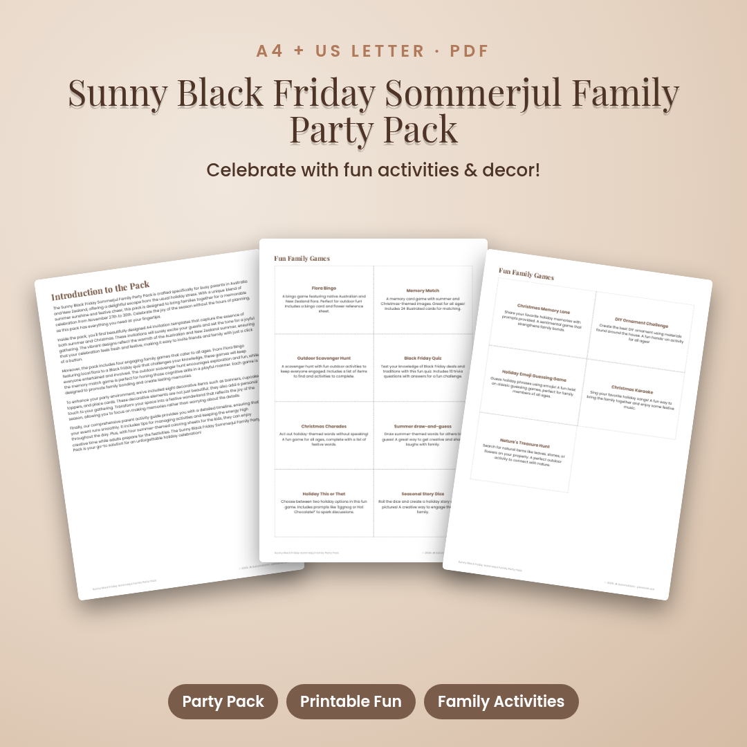Sunny Black Friday Sommerjul Family Party Pack