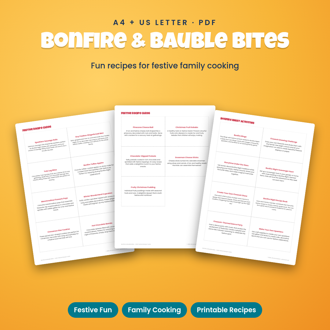 Bonfire & Bauble Bites – Kids' Festive Recipe Cards