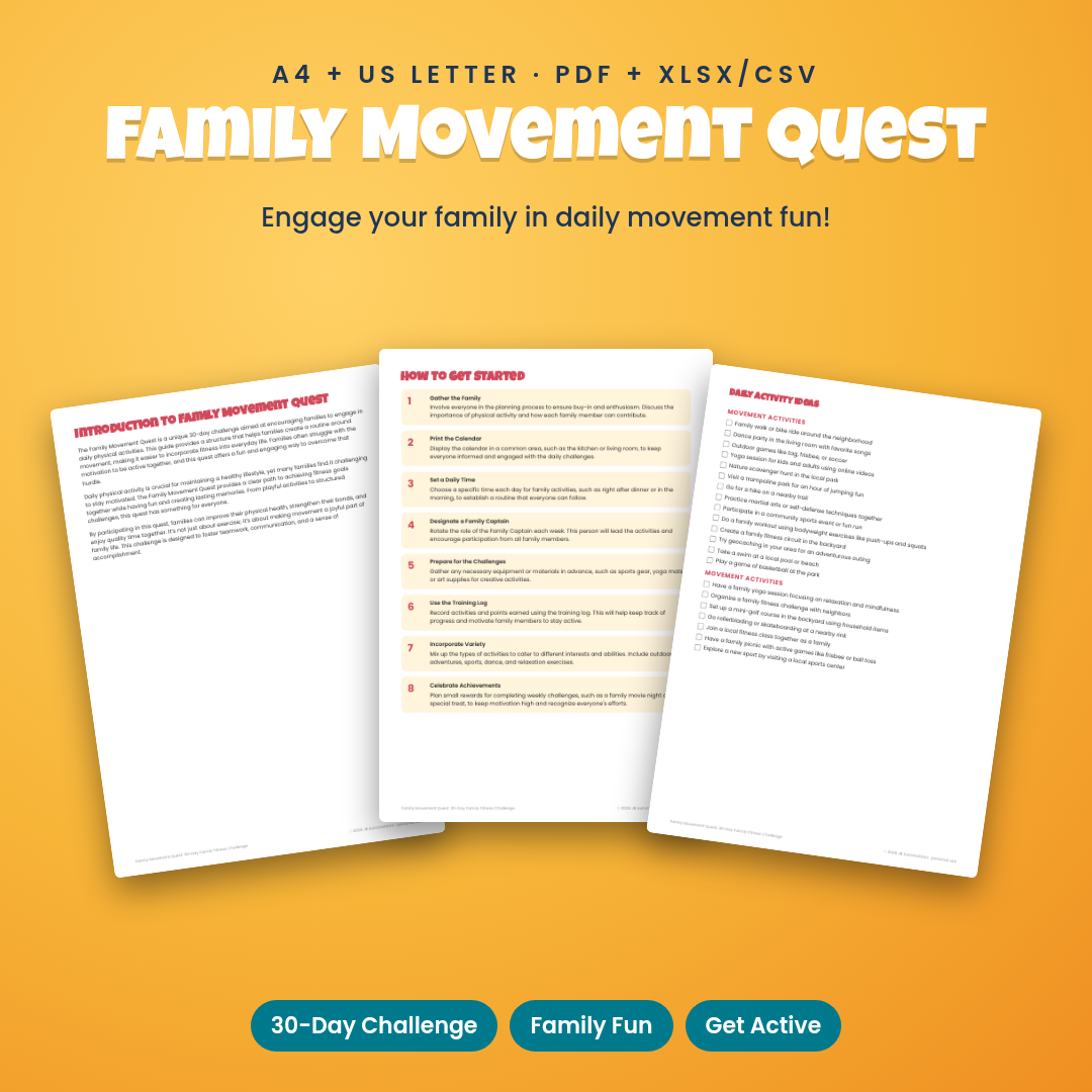Family Movement Quest: 30-Day Family Fitness Challenge