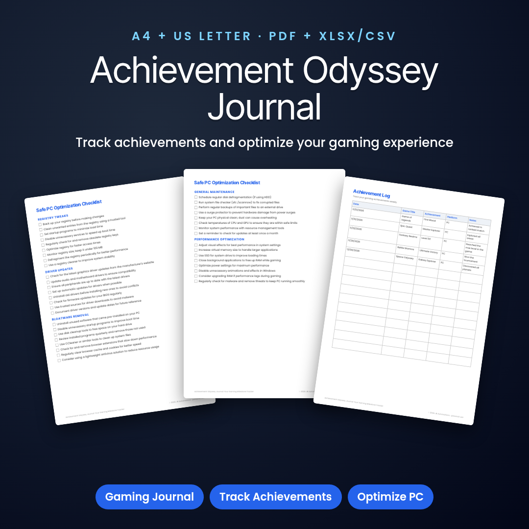 Achievement Odyssey Journal: Your Gaming Milestone Tracker