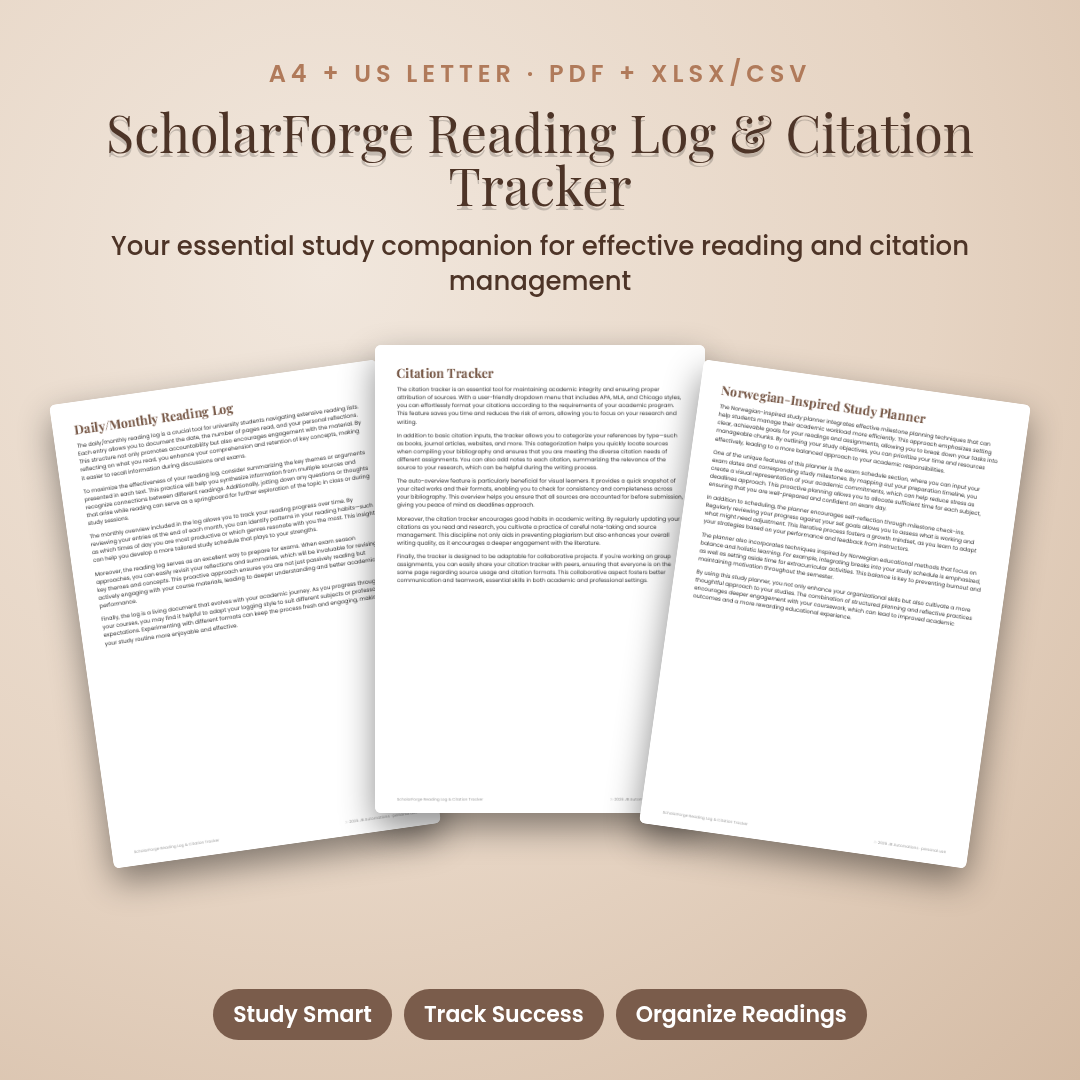 ScholarForge Reading Log & Citation Tracker