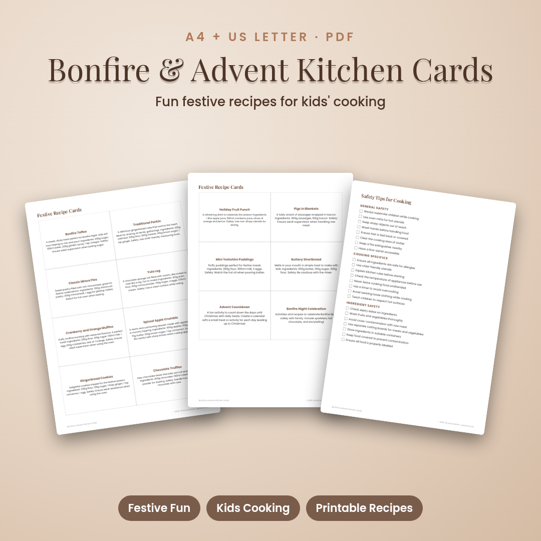 Bonfire & Advent Kitchen Cards