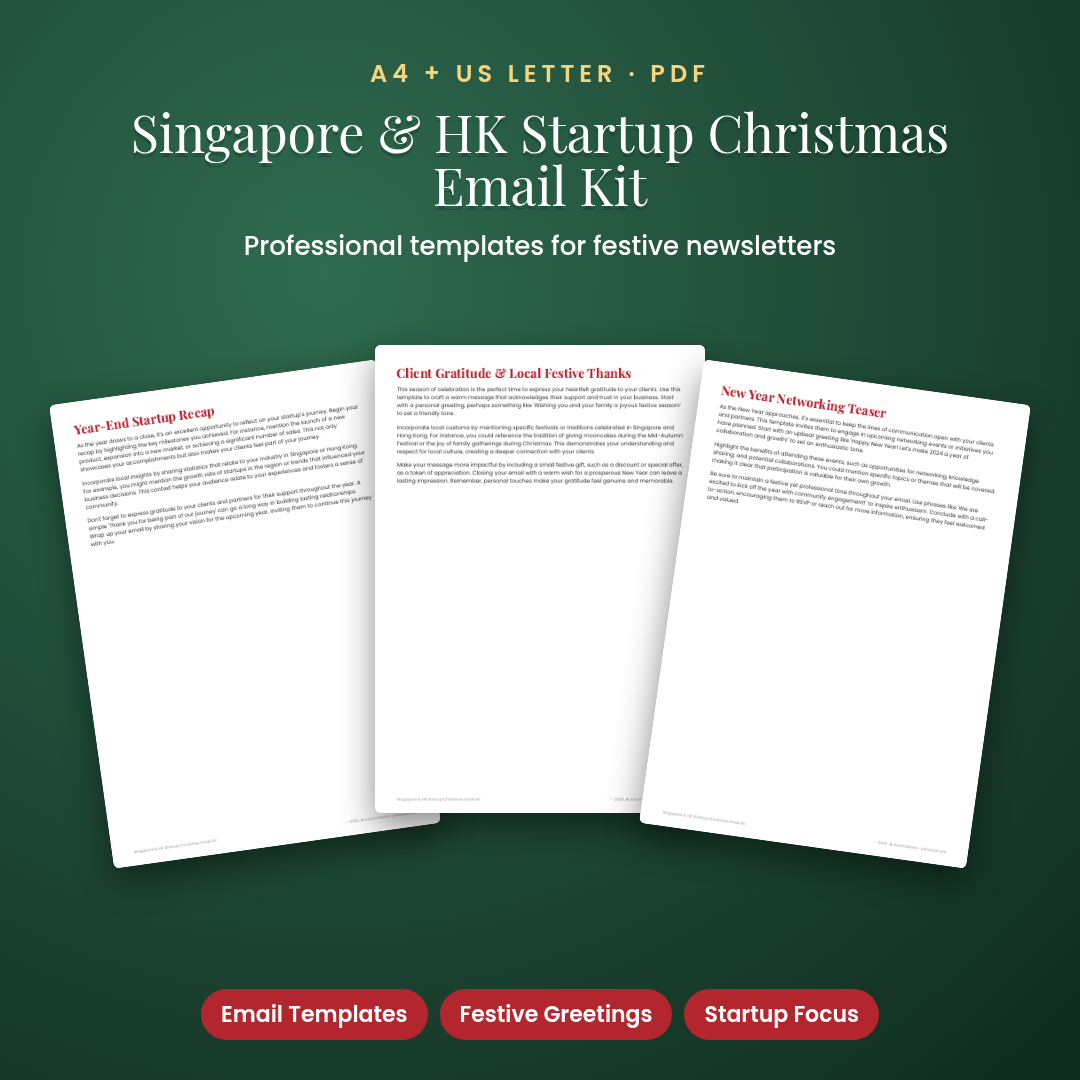 Singapore & HK Startup Christmas Email Kit