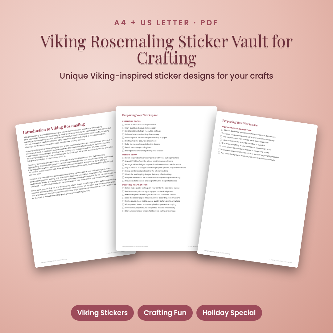 Viking Rosemaling Sticker Vault for Crafting