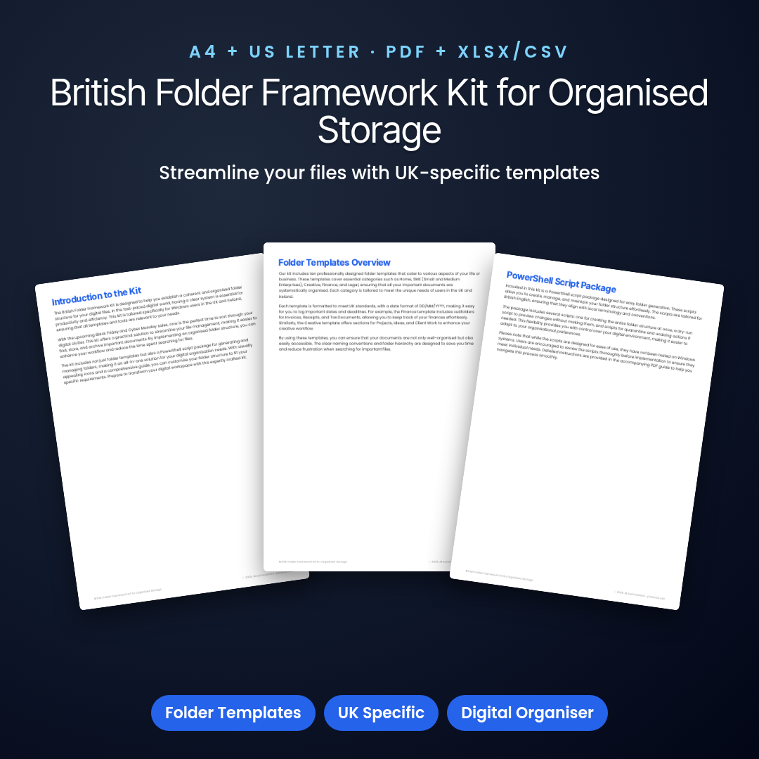 British Folder Framework Kit for Organised Storage