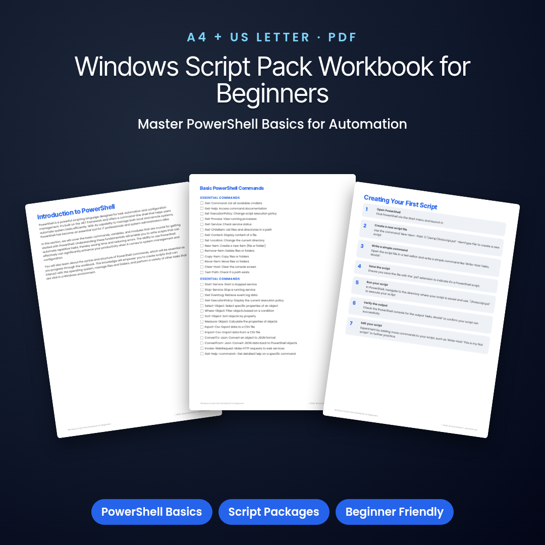 Windows Script Pack Workbook for Beginners