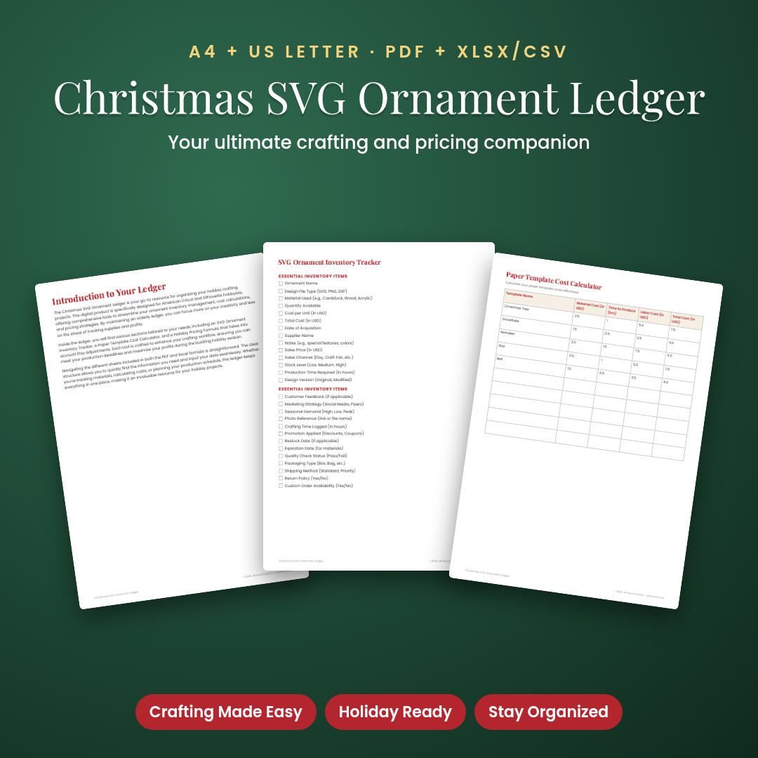 Christmas SVG Ornament Ledger