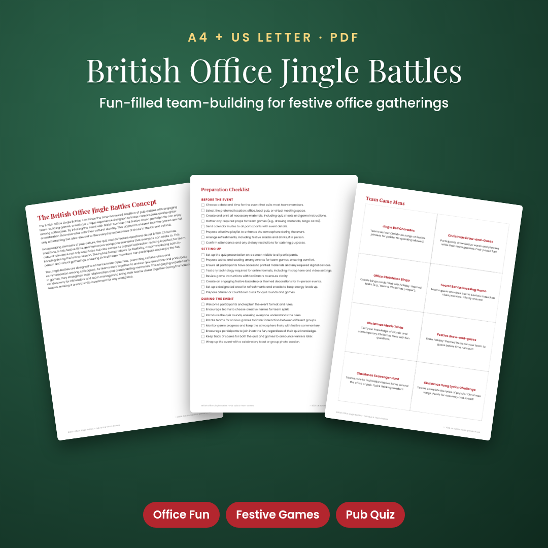 British Office Jingle Battles – Pub Quiz &amp; Team Games