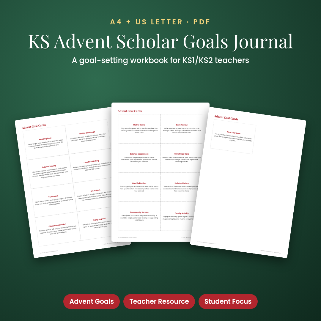 KS Advent Scholar Goals Journal